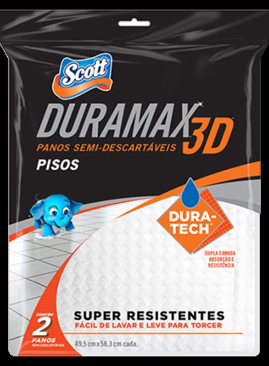 Pano Scott duramax 3d para limpeza de pisos com 2 unidades - Imagem em destaque