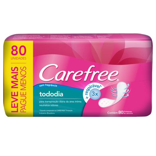 Protetor Diário CAREFREE® Todo Dia Flexi sem Perfume Leve 80 pague 60 - Imagem em destaque