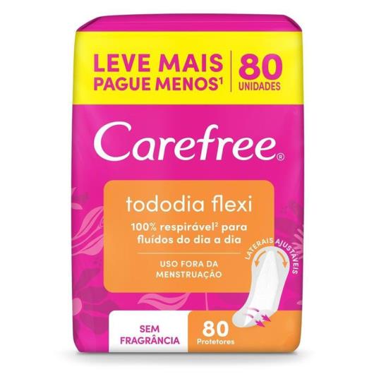 Protetor Diário Carefree TodoDia Flexi Sem Fragrância Leve 80 pague 60 - Imagem em destaque