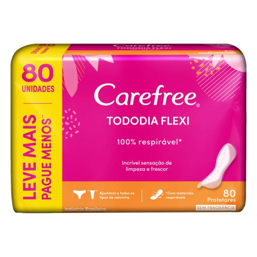 Protetor Diário Carefree TodoDia Flexi Sem Fragrância Leve 80 pague 60 - Imagem em destaque