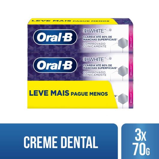 Creme dental Oral B 3d white 3x70g leve 3 pague 2 - Imagem em destaque