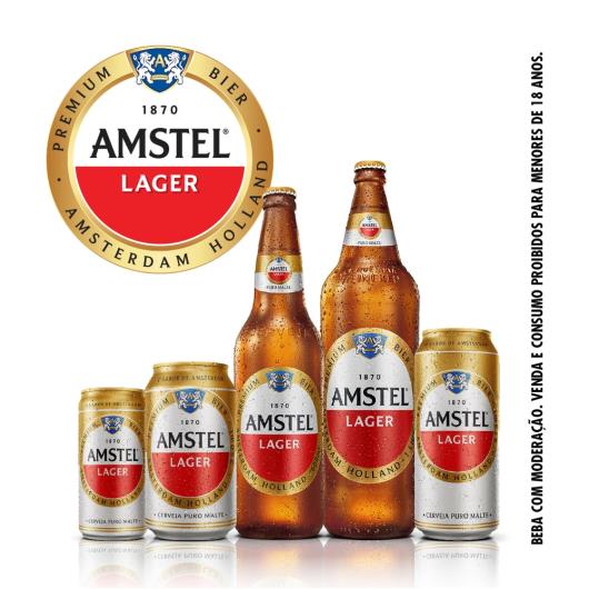 Cerveja Amstel Lager puro malte lata 350ml - Imagem em destaque