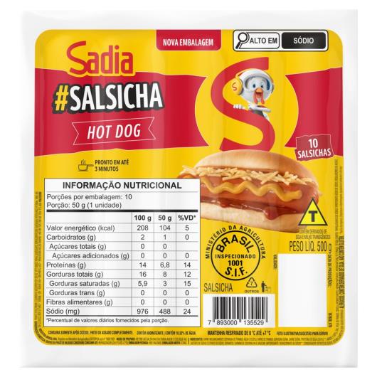 Salsicha Hot Dog 500g Sadia - Imagem em destaque