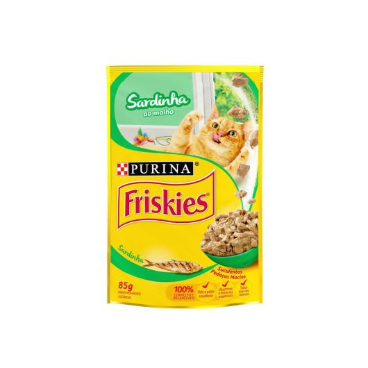 Alimento gatos Friskies adulto sardinha molho sachê 85g - Imagem em destaque