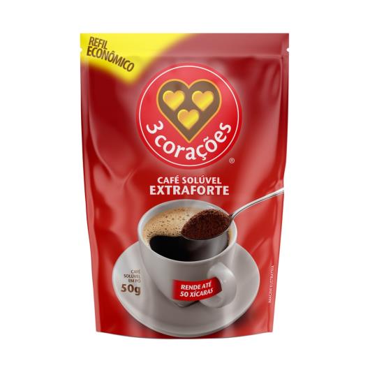 Café Solúvel em Pó Extra Forte 3 Corações Refil 50G - Imagem em destaque