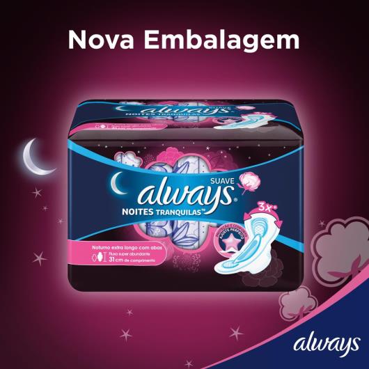 Absorvente Always Noites Tranquilas Suave com abas 8 Unidades - Imagem em destaque