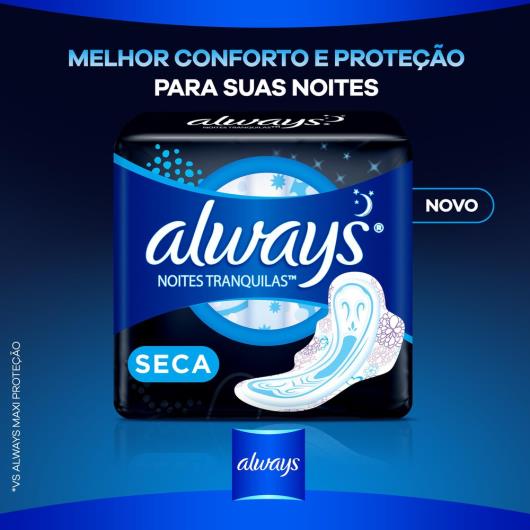 Absorvente com Abas Always Noites Tranquilas Cobertura Seca 8 unidades - Imagem em destaque