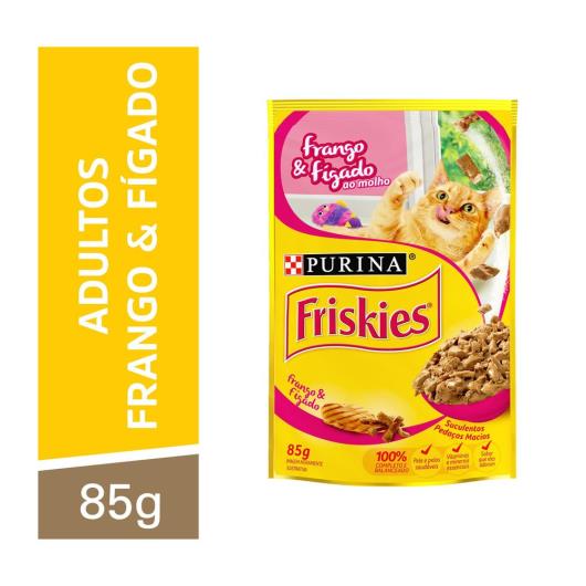 Alimento gatos Friskies frango e fígado molho sachê 85g - Imagem em destaque