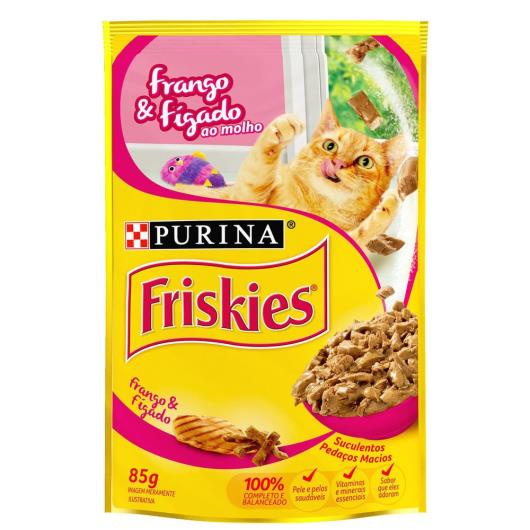 Alimento gatos Friskies frango e fígado molho sachê 85g - Imagem em destaque