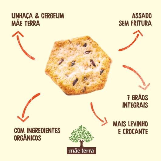 Biscoito Salgado Orgânico Mãe Terra Tribos Tomate e Manjericão 50g - Imagem em destaque