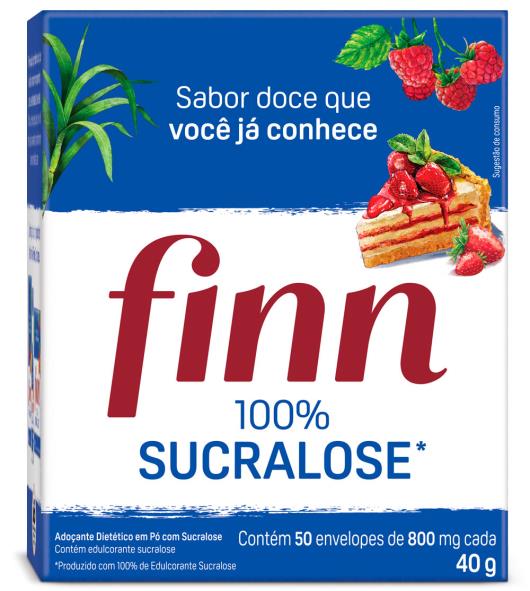 Adoçante Finn 100% Sucralose em pó 50 unidades 40g - Imagem em destaque