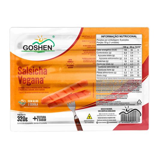 Salsicha Vegana Goshen Vegges Congelada 320g - Imagem em destaque