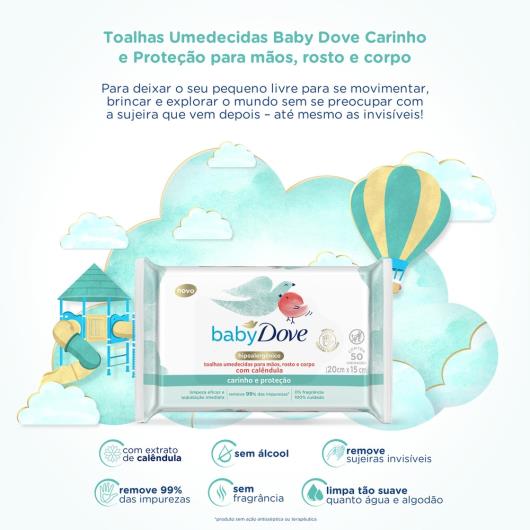 Toalhas Umedecidas Baby Dove Carinho e Proteção 50 Unidades - Imagem em destaque