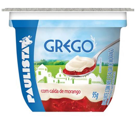 Iogurte Paulista Grego Calda morango 95g - Imagem em destaque
