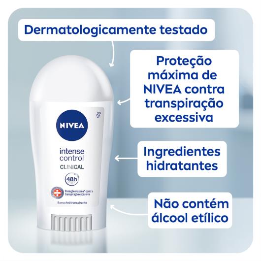 Desodorante Antitranspirante Clinical Intense Control Feminino 42g - Imagem em destaque