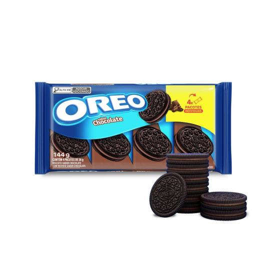 Biscoito Recheado Oreo Chocolate Multipack 144g - Imagem em destaque