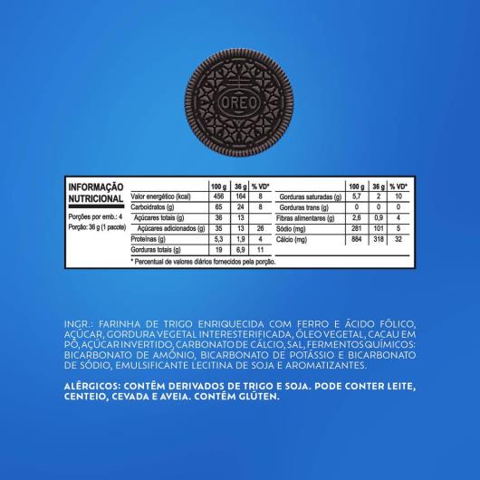 Biscoito Recheado Oreo Chocolate Multipack 144g - Imagem em destaque