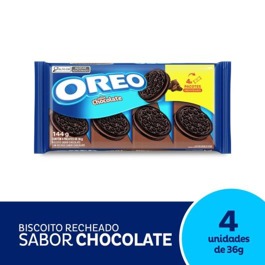 Biscoito Recheado Oreo Chocolate Multipack 144g - Imagem em destaque