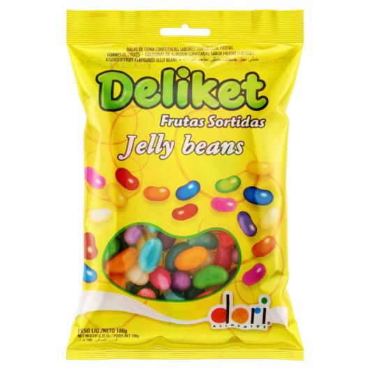 Bala de Goma Frutas Sortidas Jelly Beans Dori Deliket Pacote 180g - Imagem em destaque