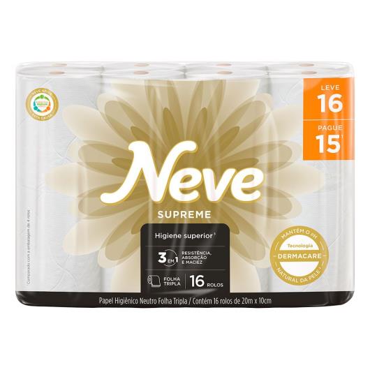 Papel Higiênico NEVE SUPREME folha tripla 20M Leve 16 Pague 15 - Imagem em destaque