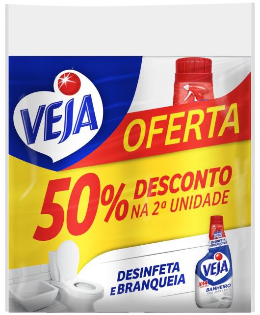 Limpador Tira Limo Veja X14 para Banheiro 500ml 2 unidades com 50% de desconto na 2ª - Imagem em destaque