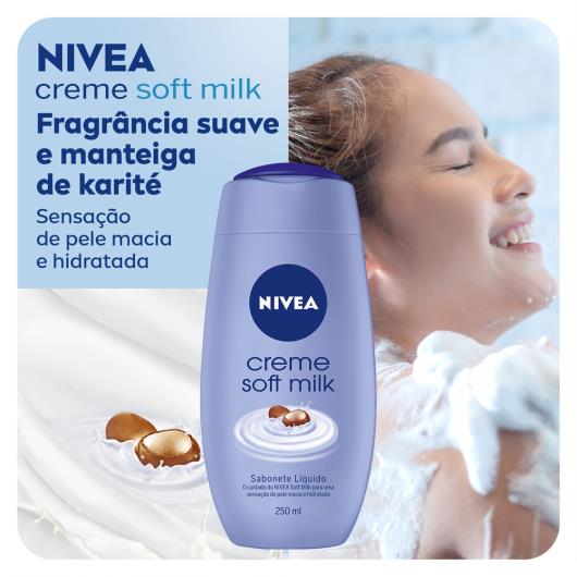 NIVEA Sabonete Líquido Nivea Creme Soft Milk Frasco 250ml - Imagem em destaque