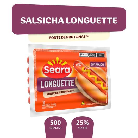 Salsicha longuette Seara 500g - Imagem em destaque