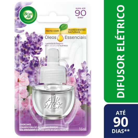 Odorizante Bom Ar Air Wick Lavanda e Gerânio refil 16ml - Imagem em destaque