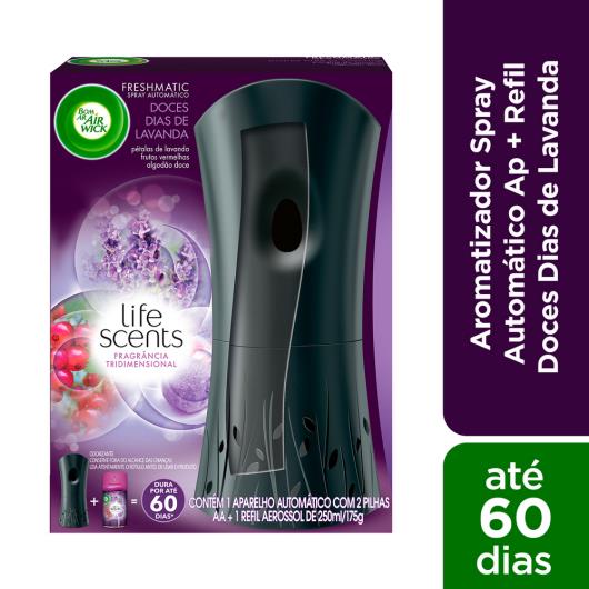 Bom Ar Air Wick Aromatizador Spray Automático Freshmatic Aparelho + Refil Doces Dias de Lavanda 250ml - Imagem em destaque