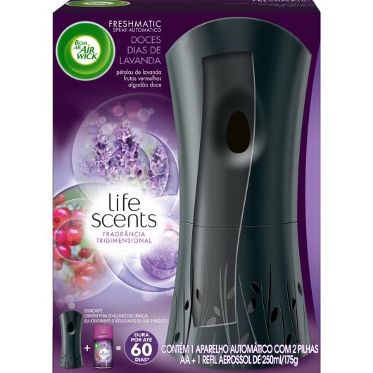 Bom Ar Air Wick Aromatizador Spray Automático Freshmatic Aparelho + Refil Doces Dias de Lavanda 250ml - Imagem em destaque