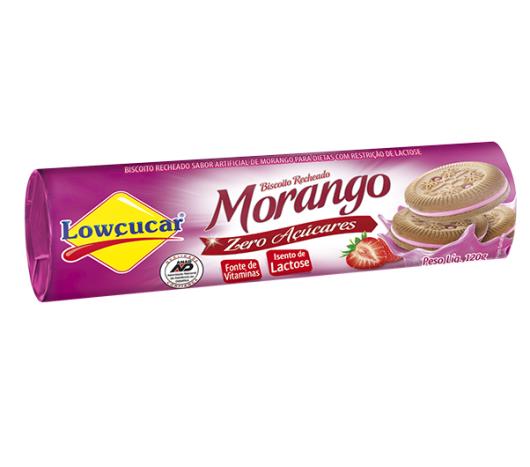 Biscoito Recheado Lowçucar Morango 120g - Imagem em destaque