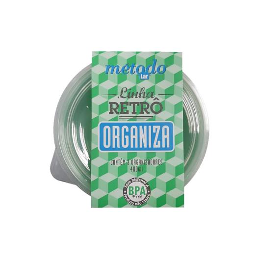 POTE ORGANIZADOR METODO LAR  RETRO VERDE C/ 3 UNI 400 ML - Imagem em destaque