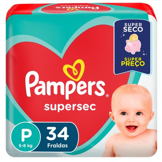 Fralda Descartável Pampers Supersec P 34unids. - Imagem em destaque