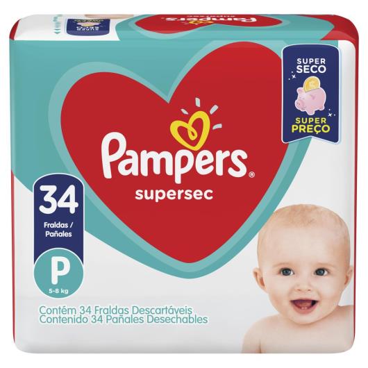 Fralda Descartável Pampers Supersec P 34unids. - Imagem em destaque