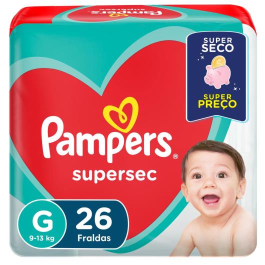 Fraldas Pampers Supersec G 26 Unidades - Imagem em destaque