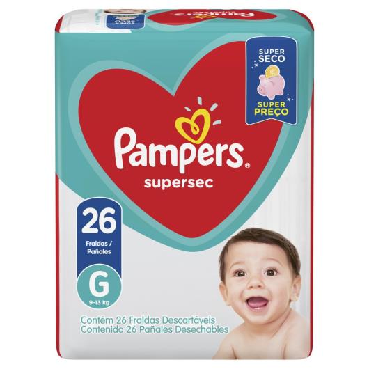 Fraldas Pampers Supersec G 26 Unidades - Imagem em destaque