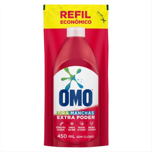 Tira Manchas Omo Extra Poder Roupas Coloridas Líquido Refil 450 ML - Imagem em destaque