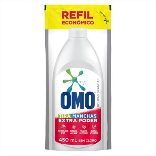 Tira Manchas Omo Liquido Roupas Brancas Refil Economico 450ml - Imagem em destaque