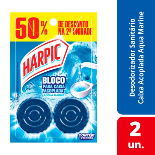 Harpic Limpador e Aromatizador Sanitário para Caixa Acoplada Marine 50g 50% off na 2ª unid. - Imagem em destaque