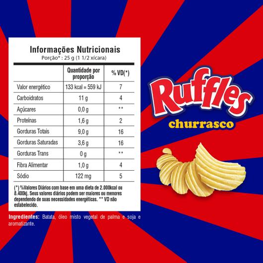 Batata Frita Ondulada Churrasco Elma Chips Ruffles Pacote 57G - Imagem em destaque