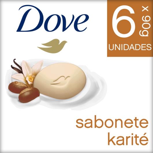Pack Sabonete Barra Manteiga de Karité e Baunilha Dove Envoltório 6 Unidades 90g Cada Leve Mais Pague Menos - Imagem em destaque