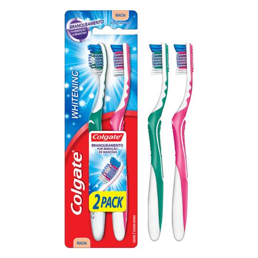 Escova Dental Macia Whitening Colgate Cabeça Compacta 2 Unidades - Imagem em destaque