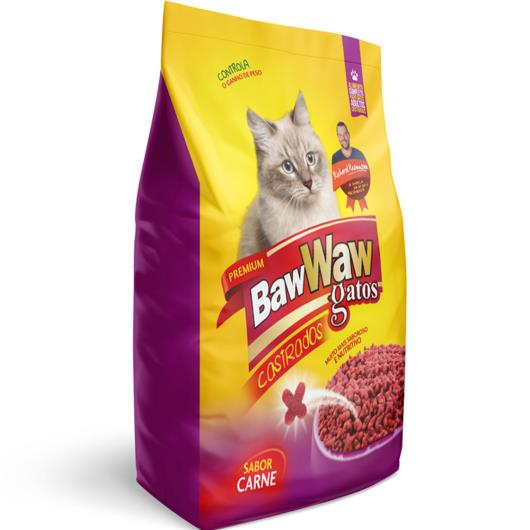 Alimento para Gatos Baw Waw Castrados Carne 500g - Imagem em destaque