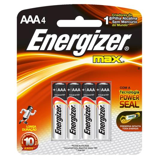 Pilha Energizer Max AAA 4 Unidades - Imagem em destaque