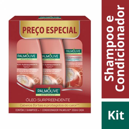 2 Shampoos + 1 Condicionador Palmolive Natural óleo surpreendente Preço Especial 350ml cada - Imagem em destaque