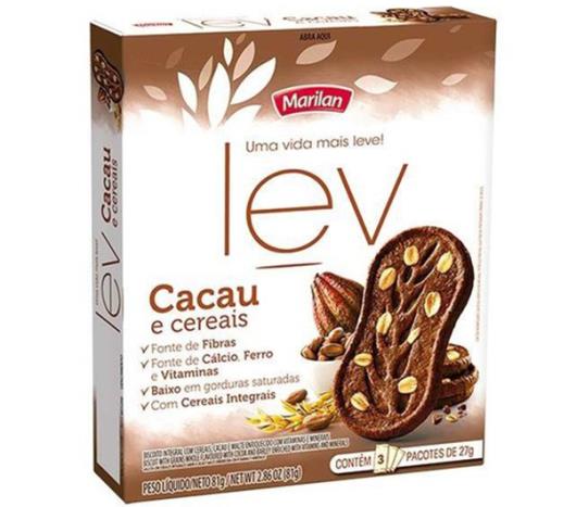 Biscoito Marilan Lev Cacau /Cereais 81g - Imagem em destaque