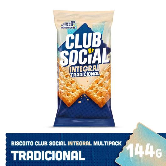 Pack Biscoito Integral Tradicional Club Social Pacote 144g 6 Unidades - Imagem em destaque