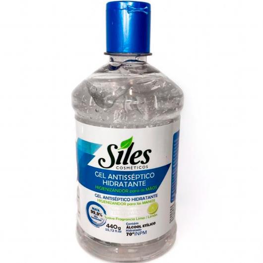 Álcool em Gel Siles para Mãos hidratante fragrância Limão 440g - Imagem em destaque