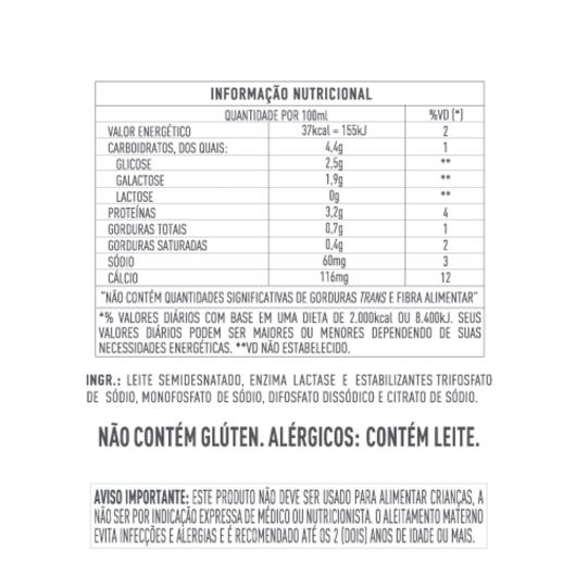 Leite Paulista Garrafa Semidesnatado Zero Lactose 1L - Imagem em destaque