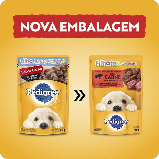 Alimento para Cães Filhotes Carne ao Molho Pedigree Sachê 100g - Imagem em destaque